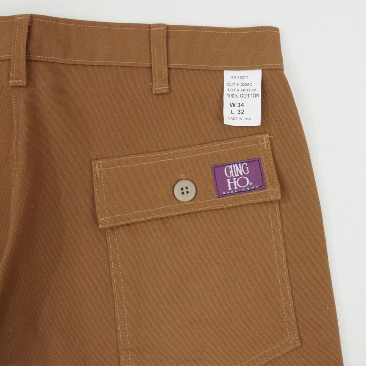 【GUNG HO(ガンホー】FATIGUE PANTS BROWN DUCKファティーグパンツブラウンダック(ベイカーパンツ)