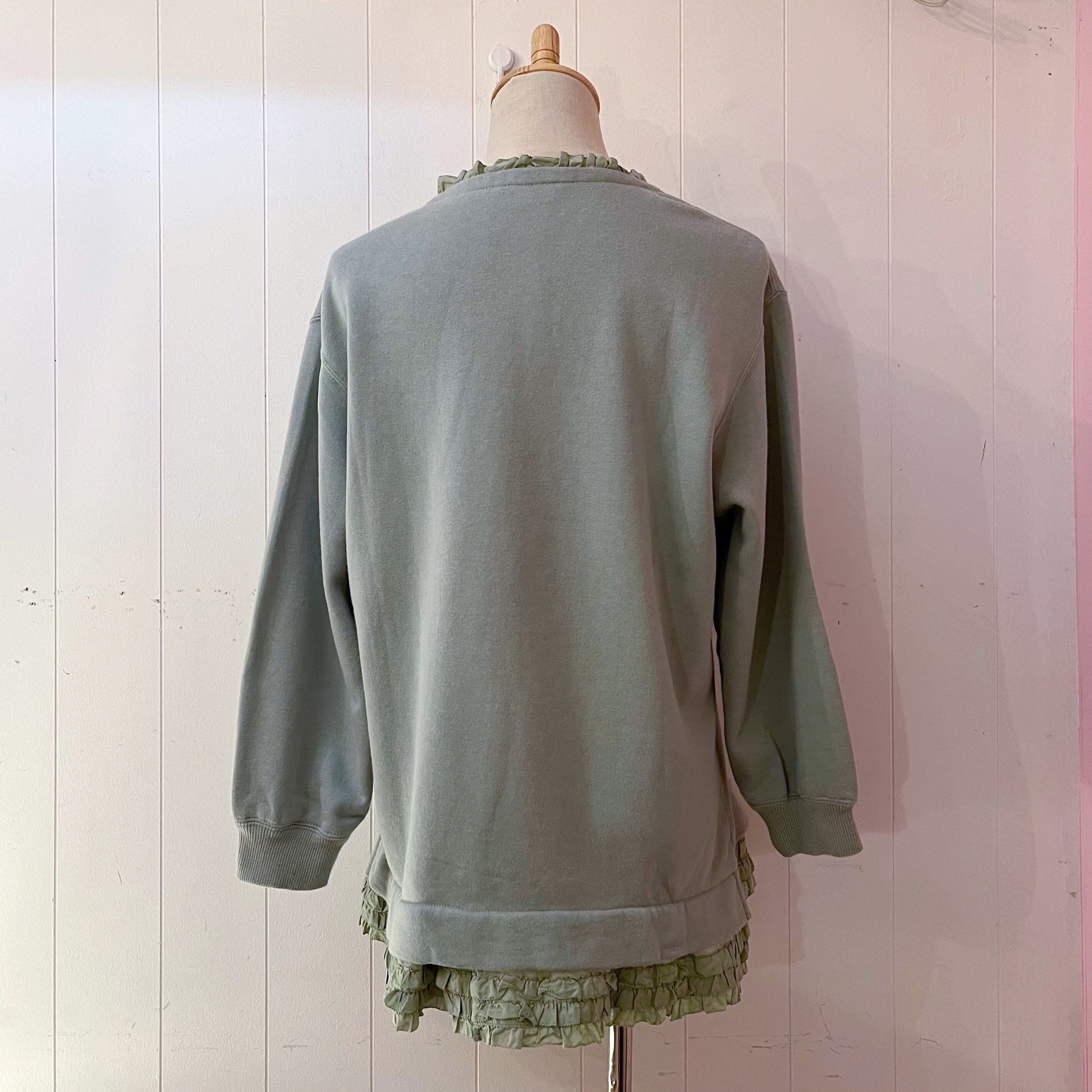 lace ribbon layered sweat