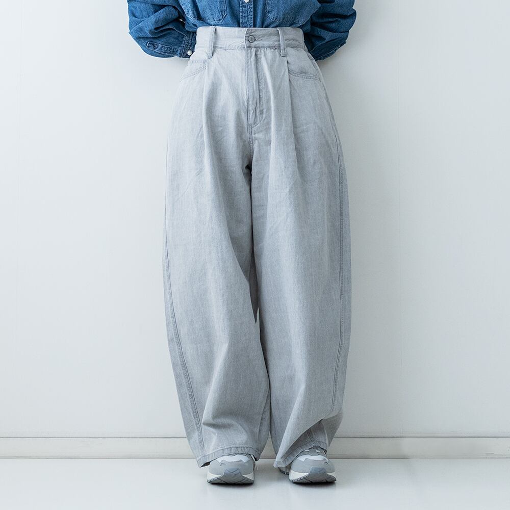 QTUME 8ozデニム ワイドバレルパンツ | LASQ store | ラスクストア