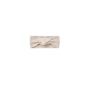 RIBBED KNOTTED HEADBAND / OAT STRIPE