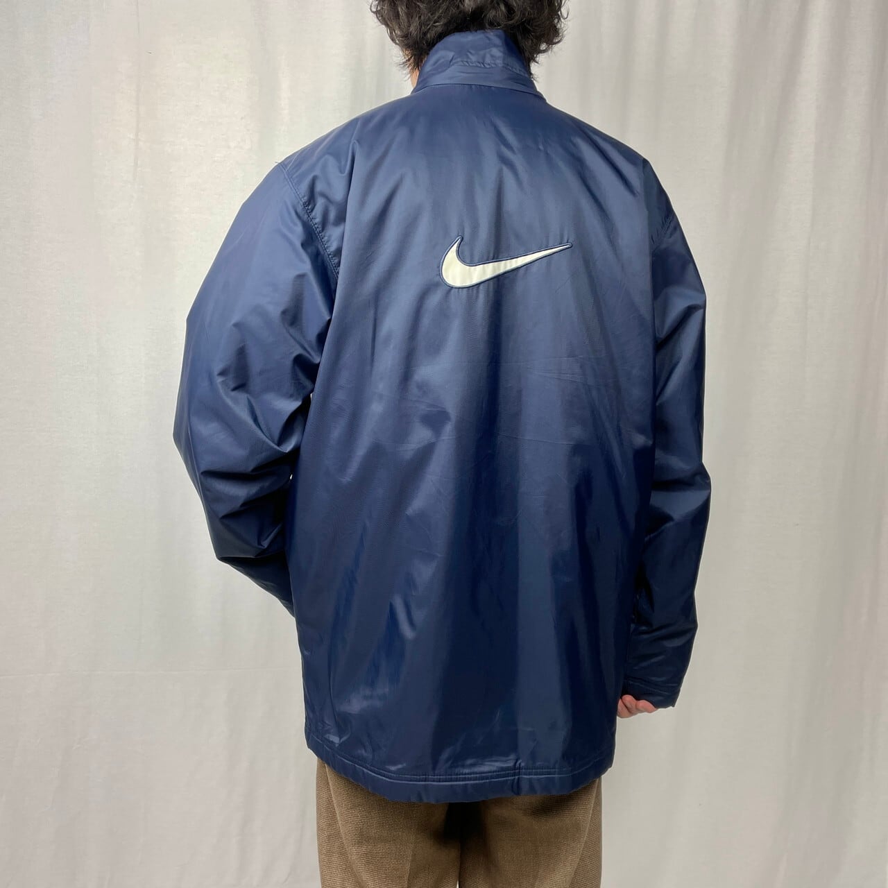 00年代 NIKE ナイキ ナイロンジャケット 中綿入り スウォッシュロゴ 