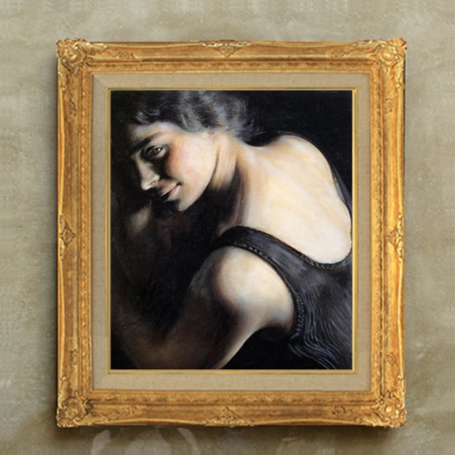 直筆仕上げ油絵　【ジャコモ・バッラ 】The doubt     F10　絵画 アート インテリア 人物画