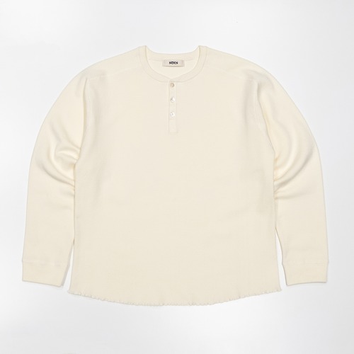 henley neck thermal pullover