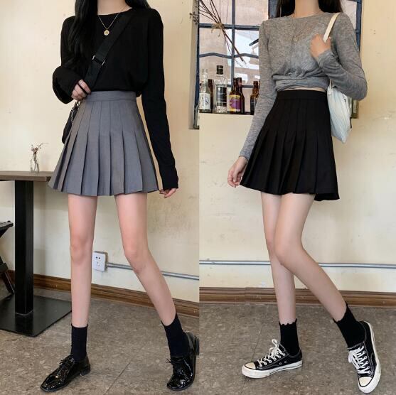 ファッション プリーツスカート 夏 Aライン 着丈ショート ハイウェストスカート