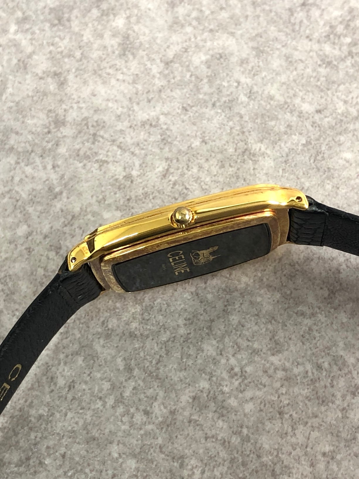 CELINE セリーヌ 腕時計 ゴールド ブラック 馬車 スクエア vintage