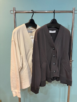 裾フリル ボタン ミニ裏毛カーディガン 248054