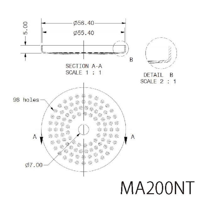 シャワースクリーン ● IMS Competition 200µM Marzocco用 ナノテクコーティング Nano Quartz