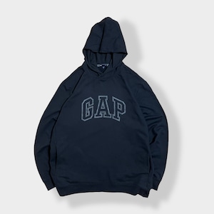 【GAP】アーチロゴ プリント パーカー プルオーバー スウェット フーディー hoodie XXL ビッグサイズ ギャップ 黒 us古着