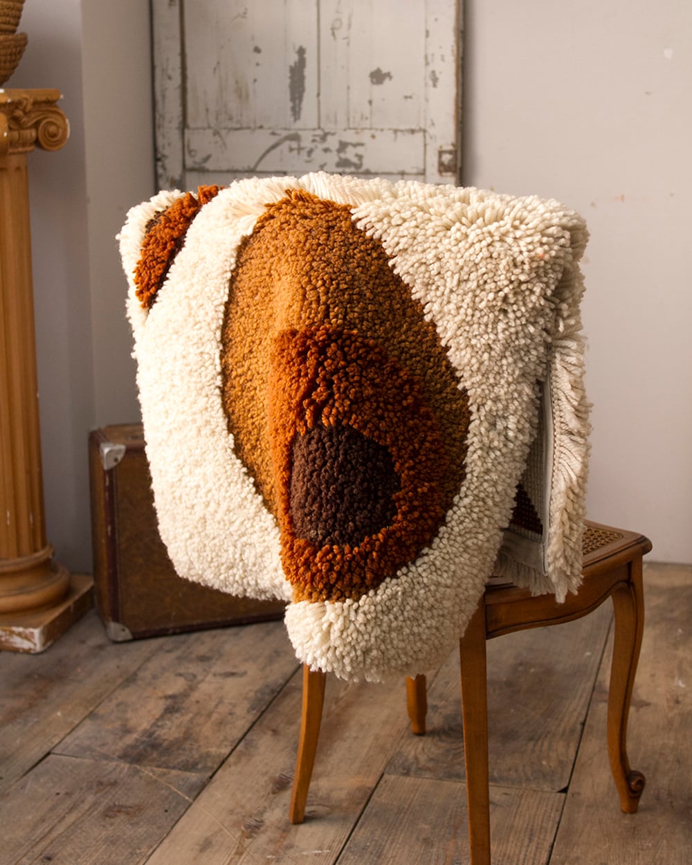 ヴィンテージラグ◾️フランス フランス 大判ヴィンテージラグ