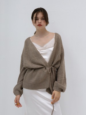 mohair like loose cardigan（greige）