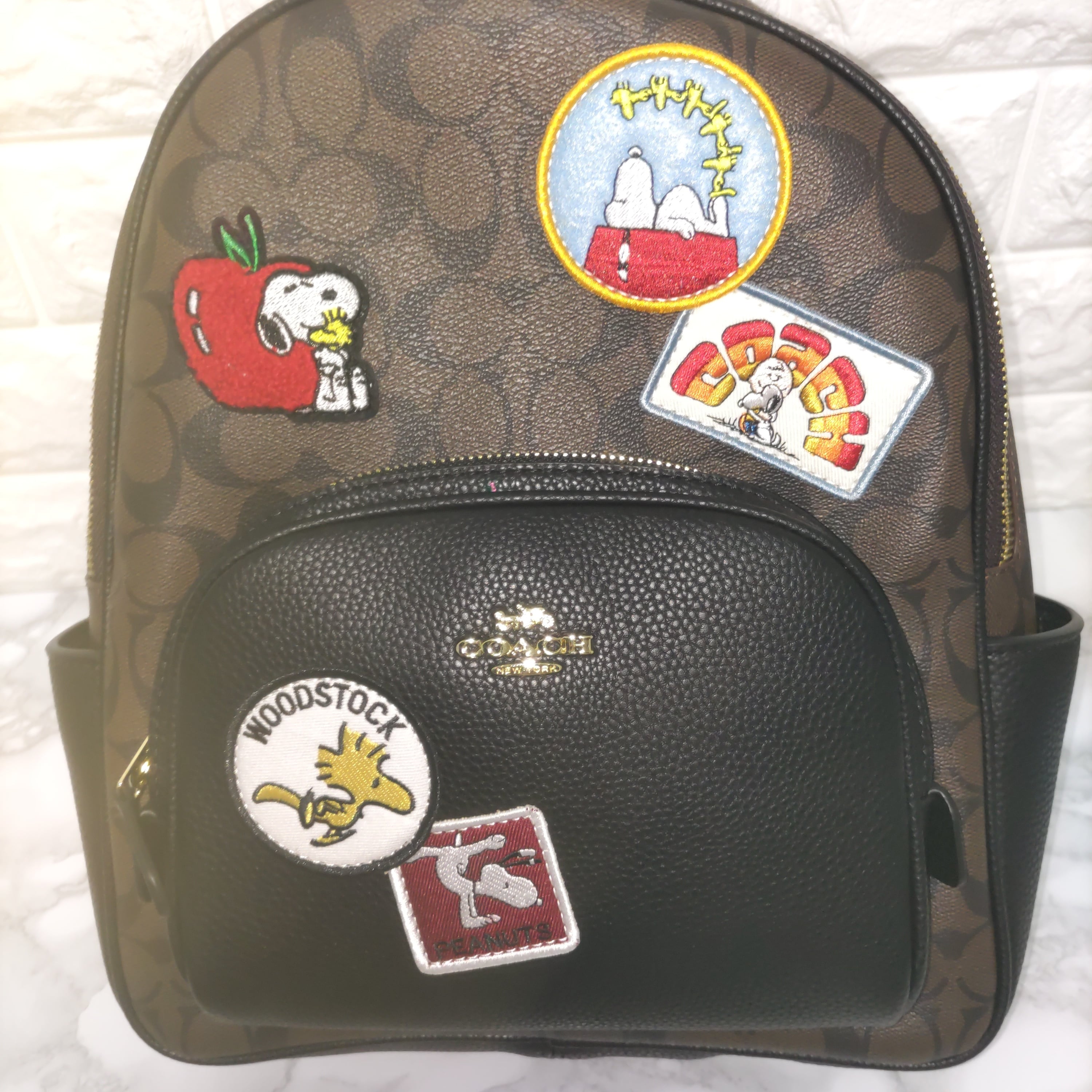 COACH コーチ スヌーピー コラボ リュック ブラウン ワッペン 未使用  