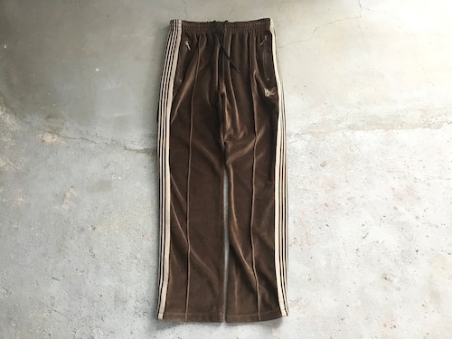 NEEDLES VELOUR NARROW track pants DARK BROWN