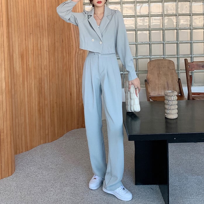 韓国 レディース セットアップスーツ ジャケット パンツ セット品