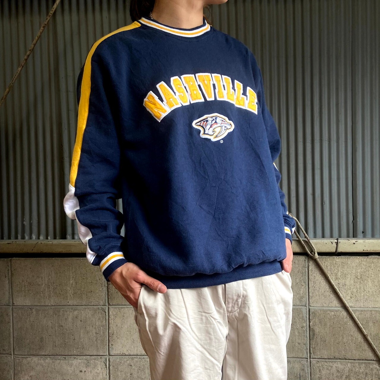 90年代 LEE SPORT リー NHL Nashville Predators チームロゴプリント 
