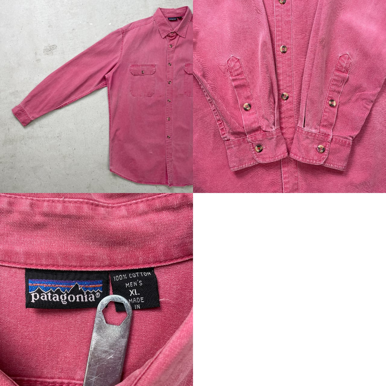 90年代 patagonia パタゴニア コットンキャンバスシャツ メンズ2XL相当