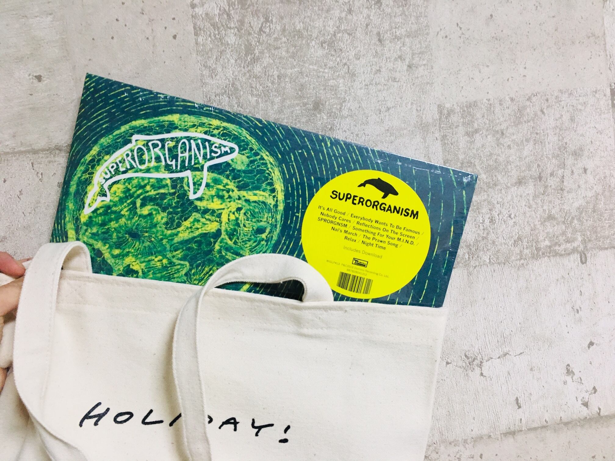 猫とレコード 厚手のしっかりした生地のトートバッグ | HOLIDAY