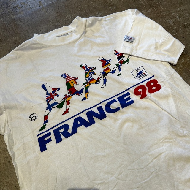 1990s FRANCE WORLD CUP T- SHIRT  SIZE  L