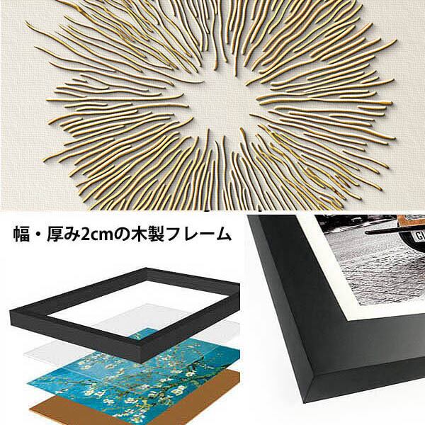 単品 33×33cm アートパネル 枠付きフレーム絵画 金属モチーフ