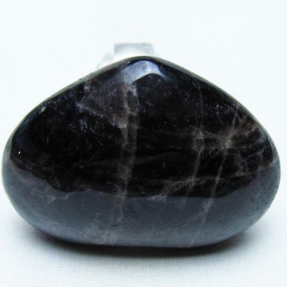 天然石 置物 黒赤の多面体 モリオン 置物 ハート 黒水晶 一点物 145-1949 | 天然石