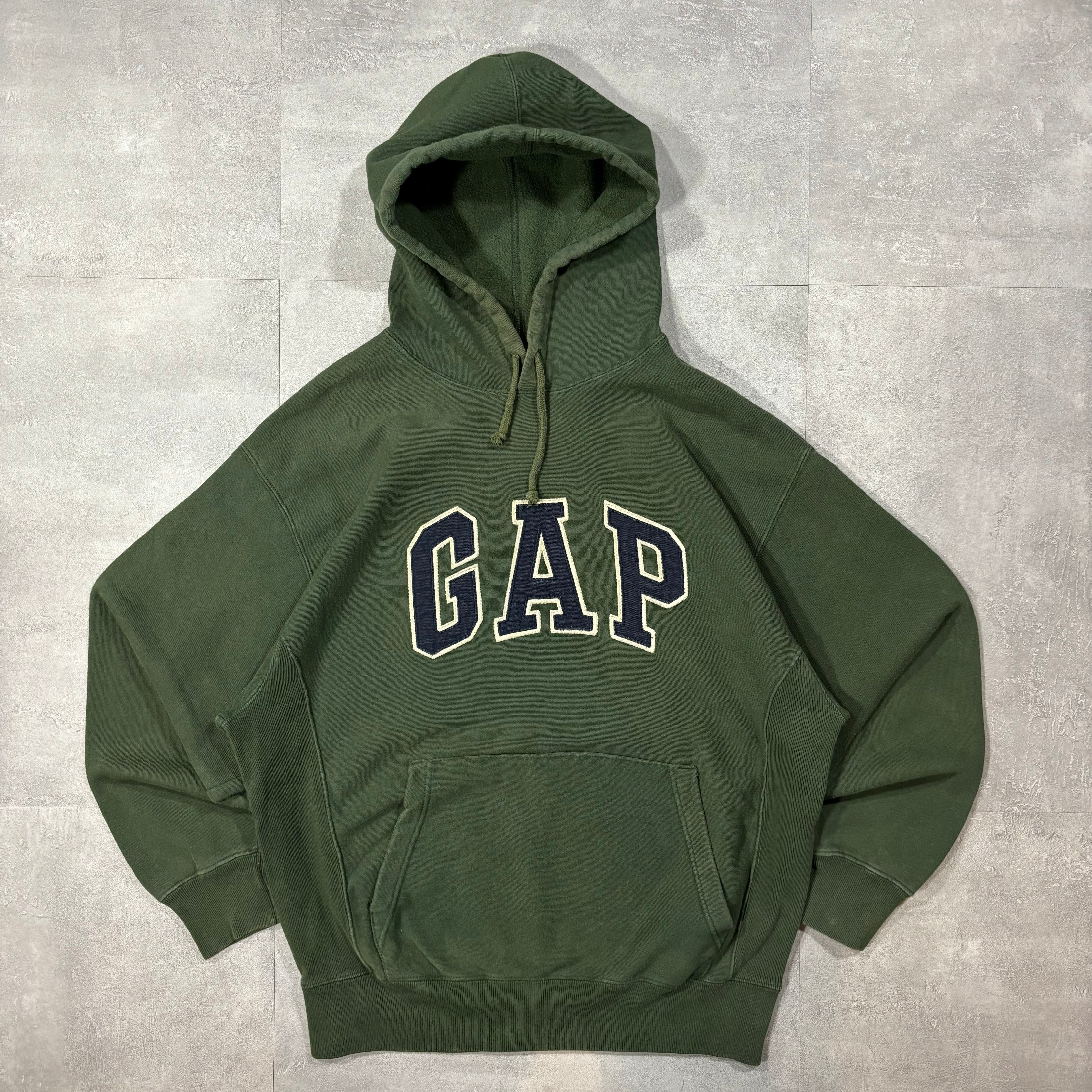 《XS(L程度)》OLD GAP オールドギャップ リバースウィーブ 肉厚 パーカー 90年代〜 no.4033