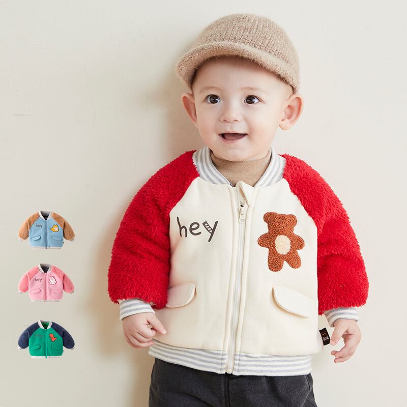 男の子冬野球ユニム新しい赤ちゃんエイン肥厚子供服アウター赤ちゃん暖かいジャケット冬の衣類 Duduベイビー95967223730