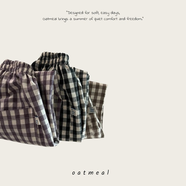 〘予約〙oatmeal / Basic check pants