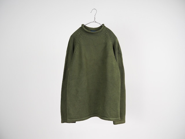 J.CREW roll neck cotton knit sweater L /green