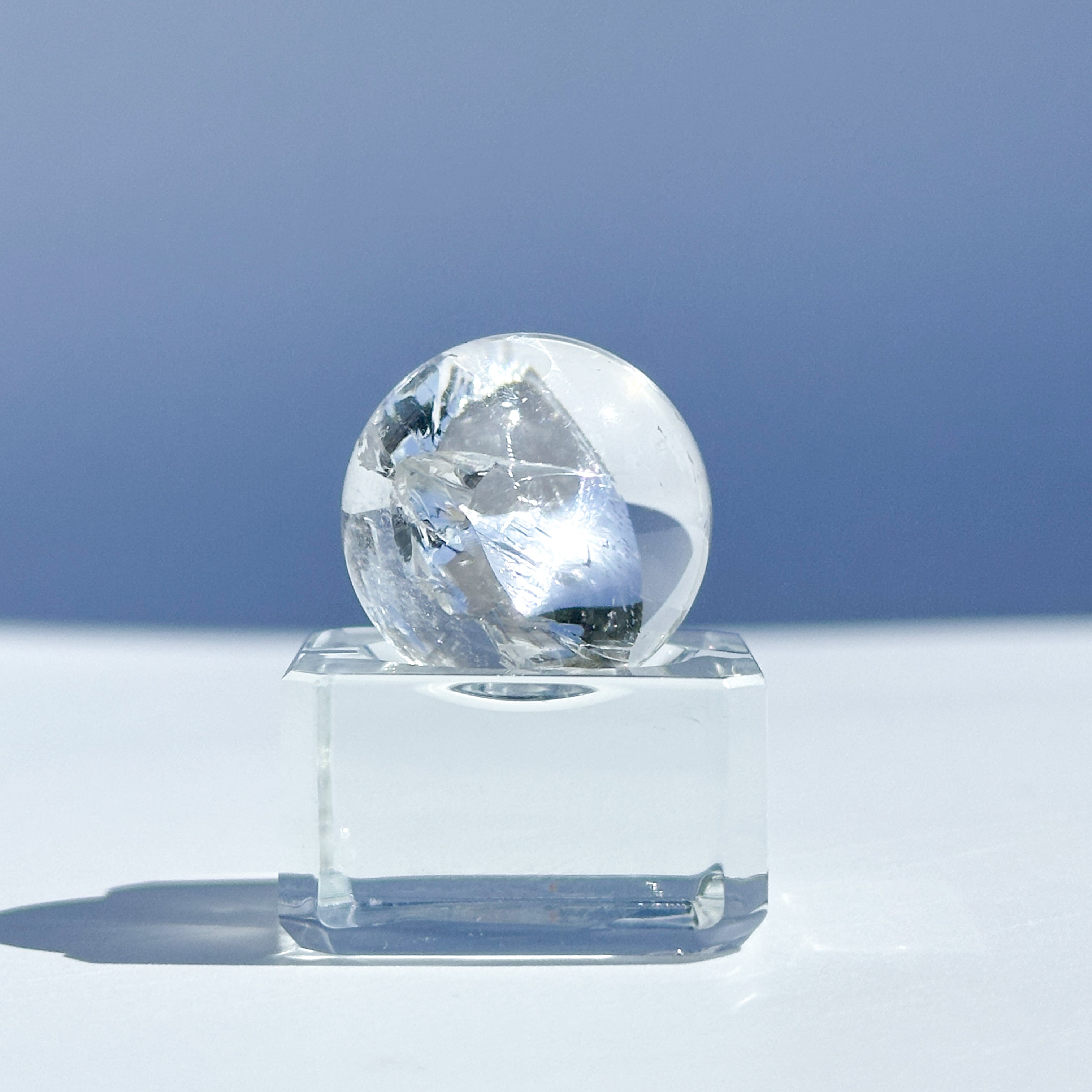 クリアクォーツ　水晶　スフィア　3個セット クリア(クラック)クォーツ スフィア 3個 set01◇ Clear Quartz