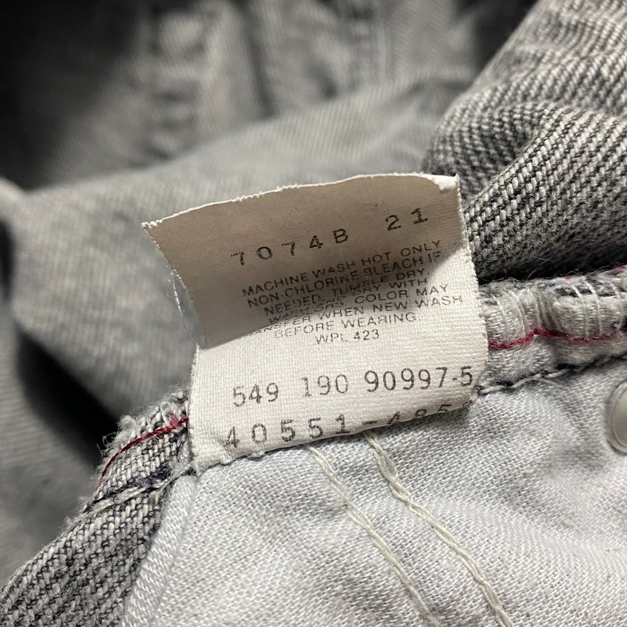 LEVI’S “SILVER TAB” fade black denim pants made in USA