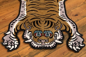 Tibetan Tiger Rug 《Sサイズ•シルク・オリジナル2・マスタードイエロー454》チベタンタイガーラグ