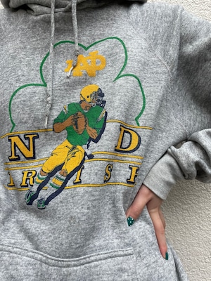 VINTAGE "ND IRISH" parka sweat