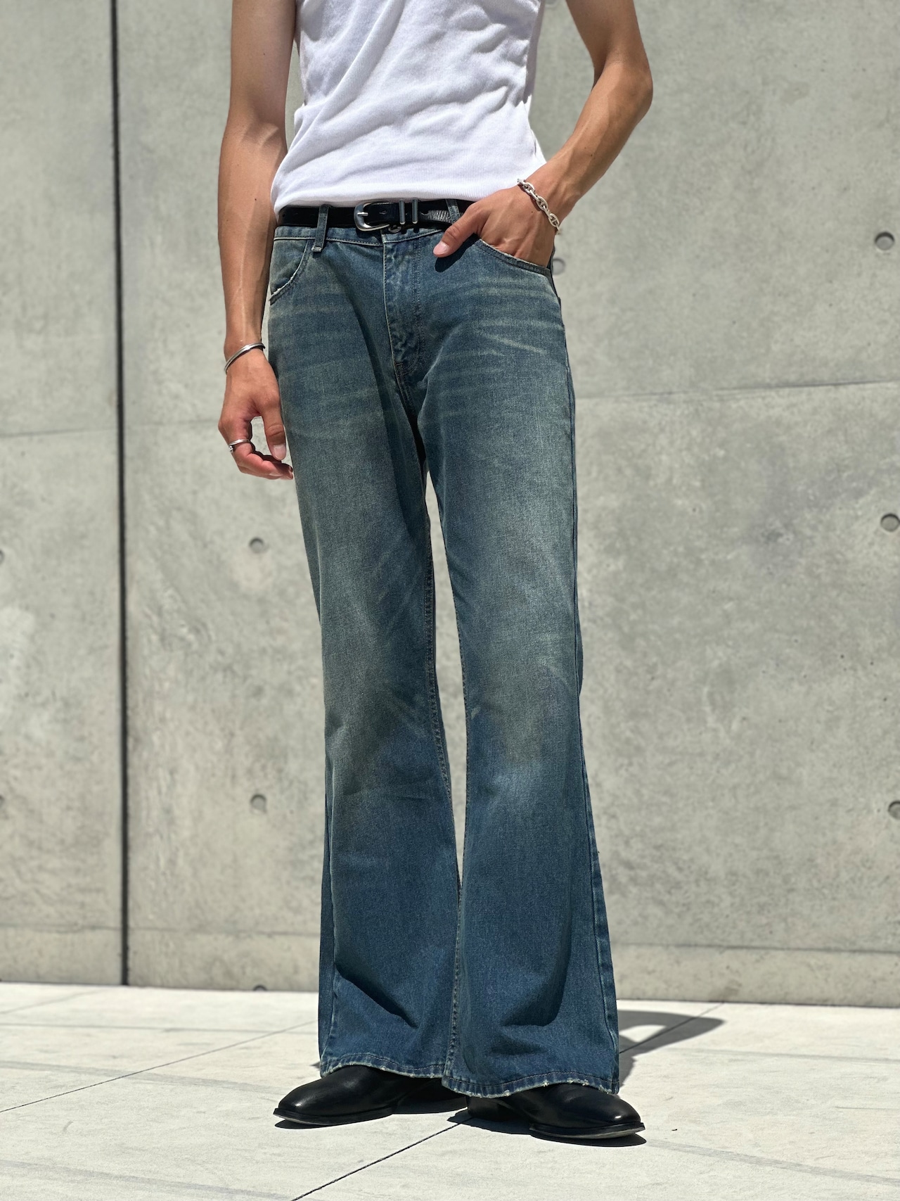 Washed Flare Denim