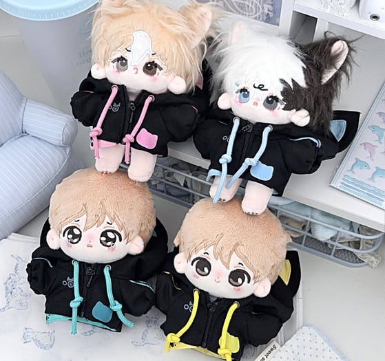 6色 ぬい服 10cm 猫耳フードパーカー ぬいぐるみ服 推し活 着ぐるみ