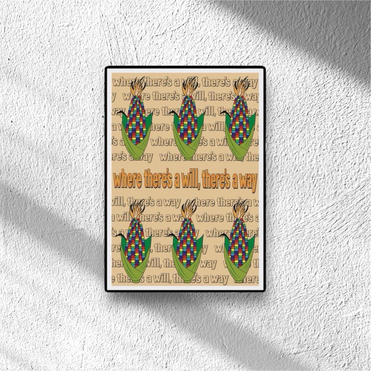 DHD(M)015【フレーム付きインテリアポスターA2 とうもろこしⅢ】