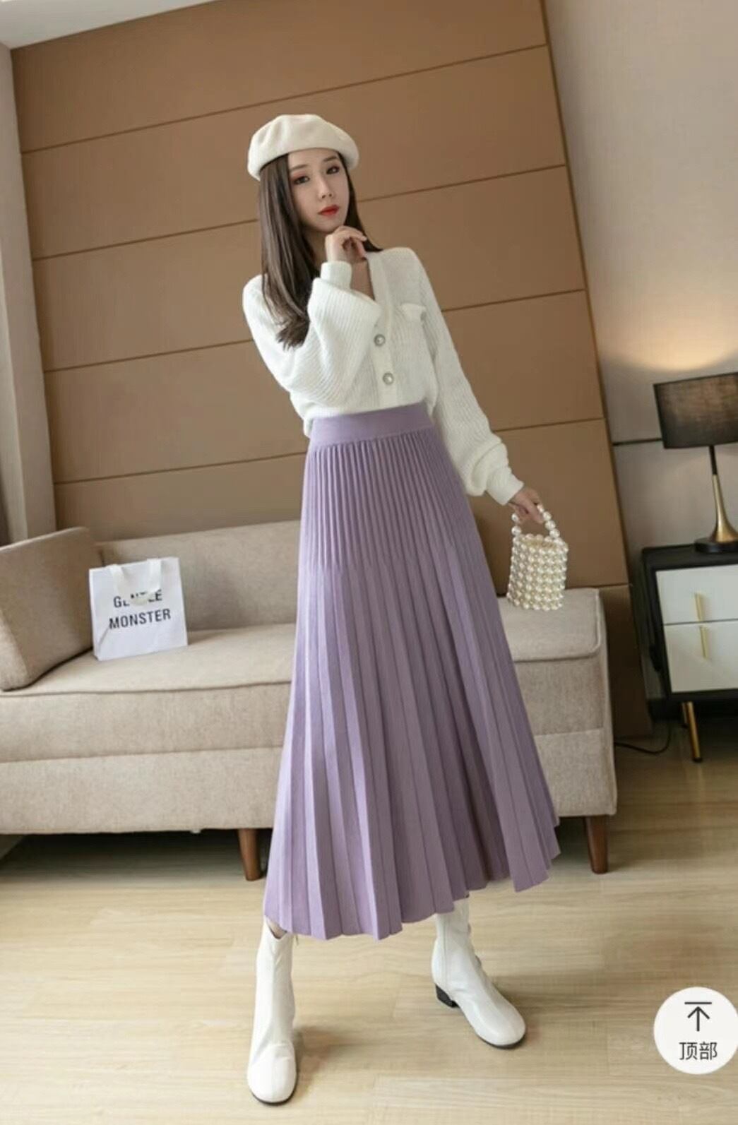 リブニットスカート