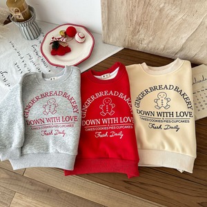 【冬作】クリスマスビスケットプリントトップス