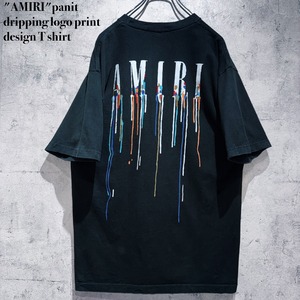 "AMIRI"panit dripping logo print design T shirt