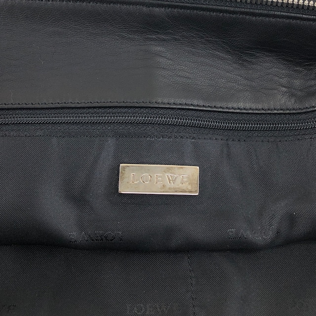 LOEWE ロエベ ショルダーバッグ ブラック ロゴ レザー セミショルダーバッグ vintage ヴィンテージ オールド yzt8gu