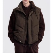 ボタンアップ ヒップ丈ダウンベスト af0431