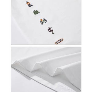 Minimal embroidery graphic T-shirt 1365