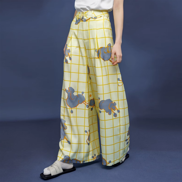 ヒツジプリントワイドパンツ　10894