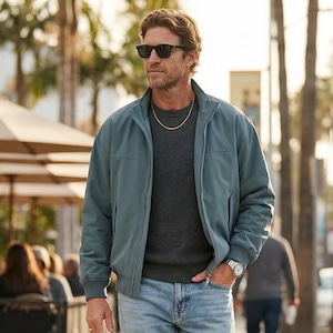 アメリカン PUスムースジップブルゾン S2069