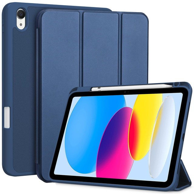 ProCase iPad 11世代/10世代 iPad(A16)11インチ 2025/10.9インチ 2022 弾性のあるTPUバック 耐衝撃 三つ折り スタンド スマートカバー