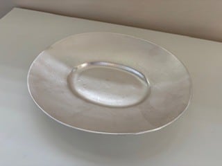 加藤あゐ ワイドリム楕円大皿(銀彩)