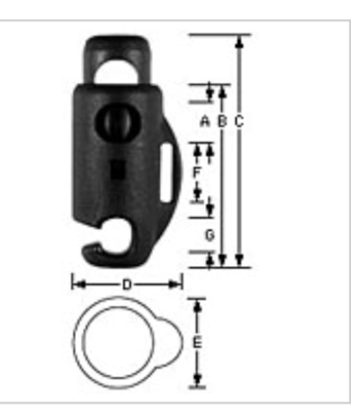 YKK プラスチックコードストッパー LC05HW 1個入り