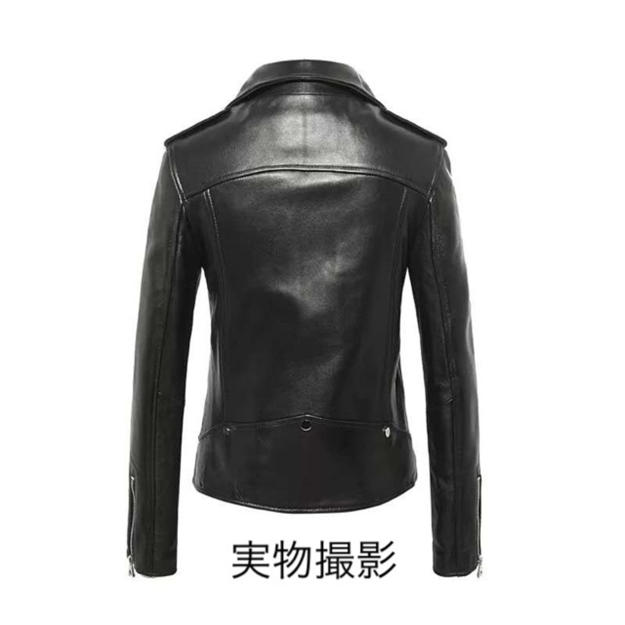 100％本革本皮、柔らかくて暖かい羊皮ライダースジャケット女性用 