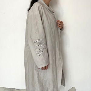 [ 親子セット ] カスミソウ刺繍ライトコート -light gray- 梅雨寒軽量アウター