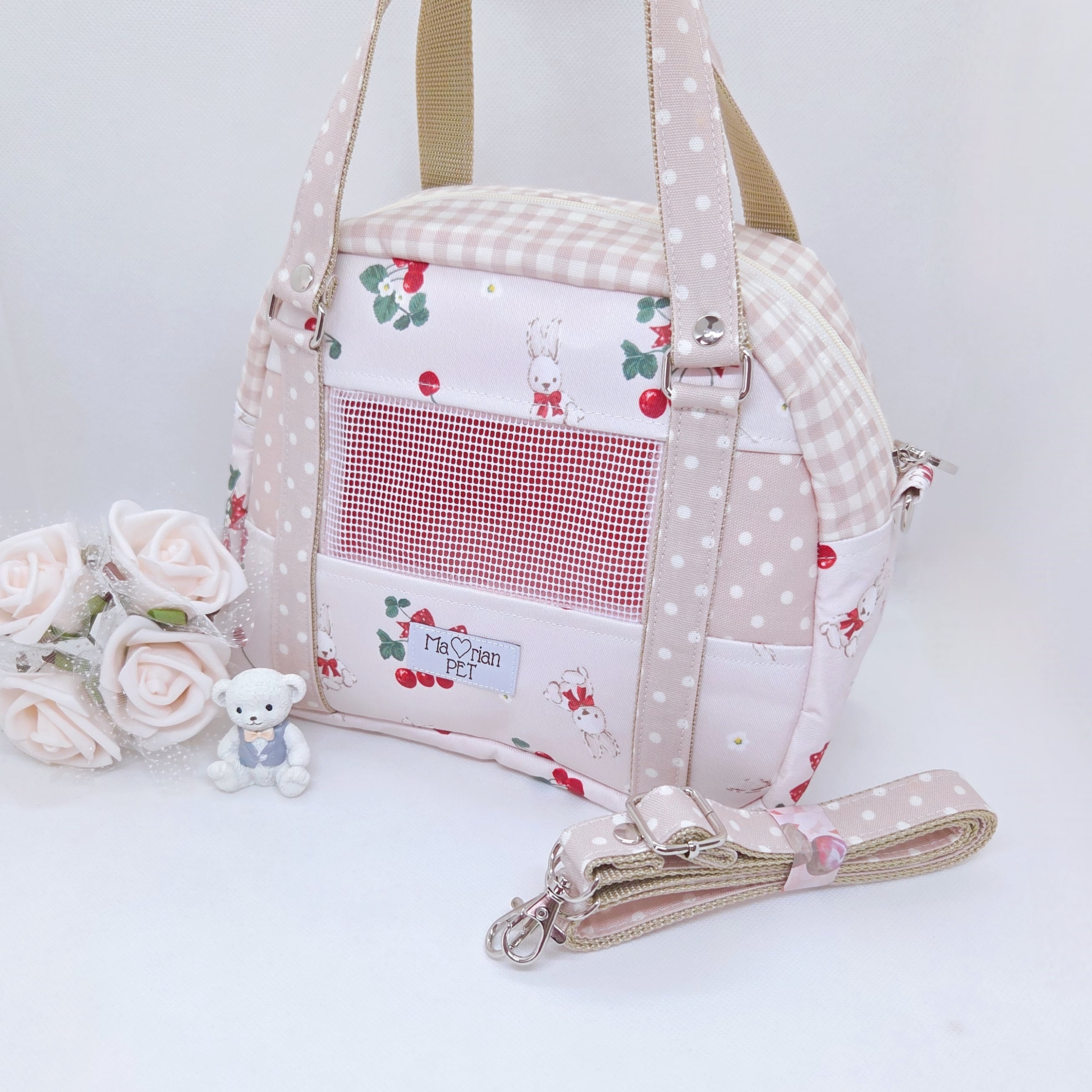 ショウガラゴバッグ♡チェリーバニー 多頭飼い ハンドバッグ ショルダーバッグ 2WAY お出かけポーチ