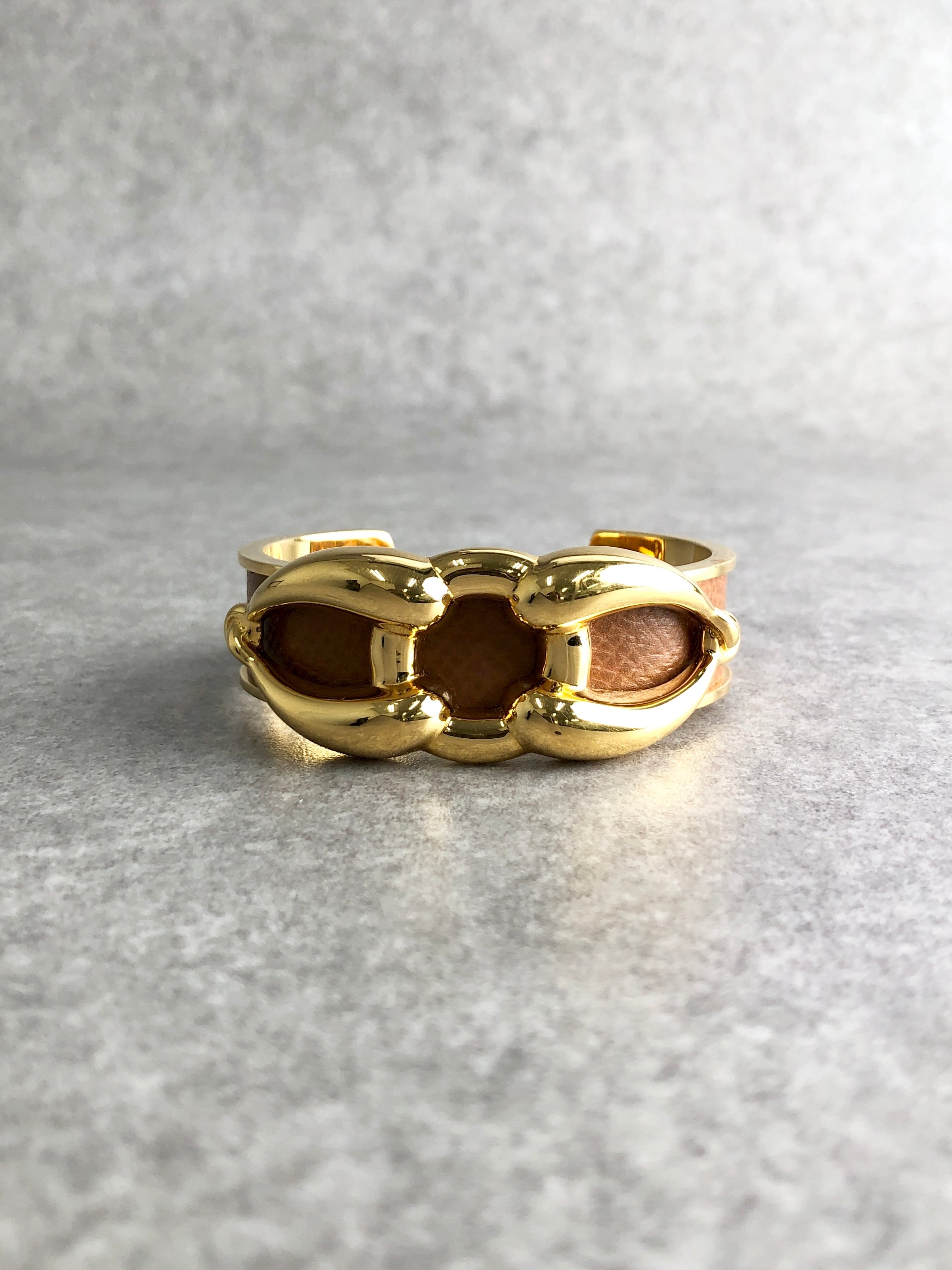 HERMES エルメス バングル キャメル レザー vintage