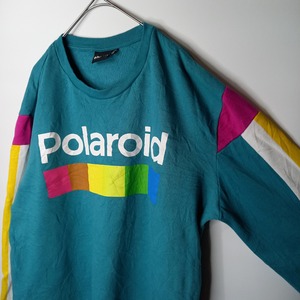 Polaroid　クルーネック　スウェット　プリント　トレーナー　グリーン　L